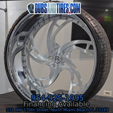 24" Rucci Banks Brushed Face W/ Chrome lip Wheels  24x9 7" Lip 255/30R24 Lexani LX Twenty tires Monte Carlo