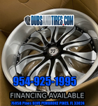24" Rucci Fiamme Wheels Brushed Silver RIMS Staggered 24x10 Impala Custom Wheels