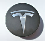Tesla Floating Center Caps Gray Chrome 5 Leg — QTY 4