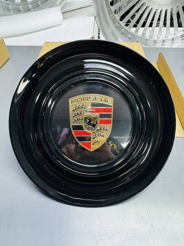 Porsche Floating Center Caps Black Bezel Big XL Caps 4 QTY