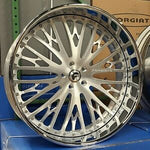 28" FORGIATO CRAVATTA RIMS 28x10 Brushed Chrome WHEELS 6x139.7 2021 ESCALADE DENALI TAHOE QX80 CYBERTRUCK