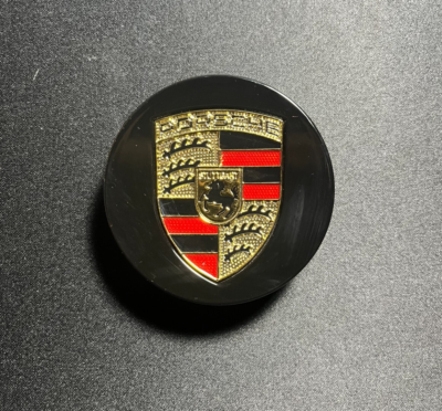 Porsche Floating Center Cap Black FCC-047 3" (76mm) — QTY 4