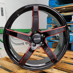 20" Inch Wheels for Mercedes Benz Red Milled Encore 148 Wheels 20x8 Rims With BP: 5x114 Audi