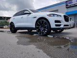 22" Inch Lexani CSS-15 Black With Machined Tip Wheels 22x10 Rims With Continetal 245/35ZR20 Jaguar F Pace BP: 5x108