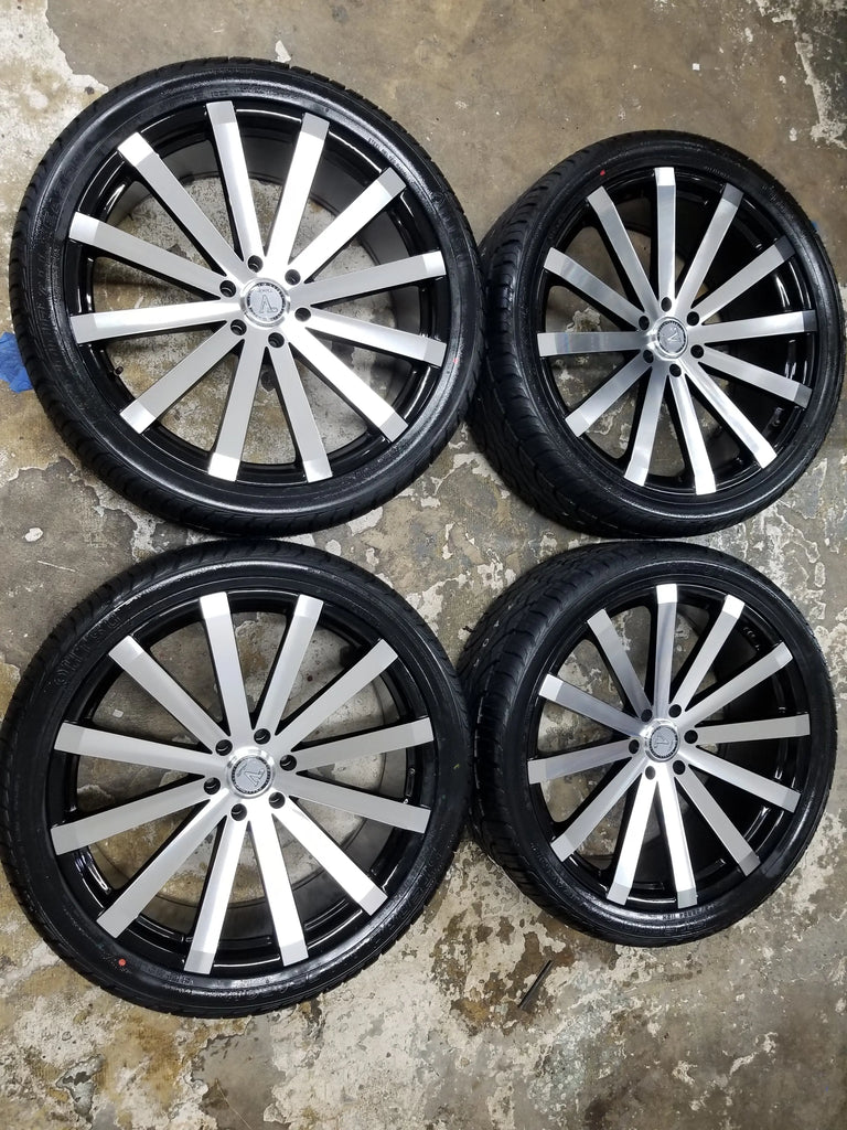 24 INCH 24X10 Velocity VW12 RIM AND TIRE 305/35R24 PACKAGE BP:6X135 20 ...