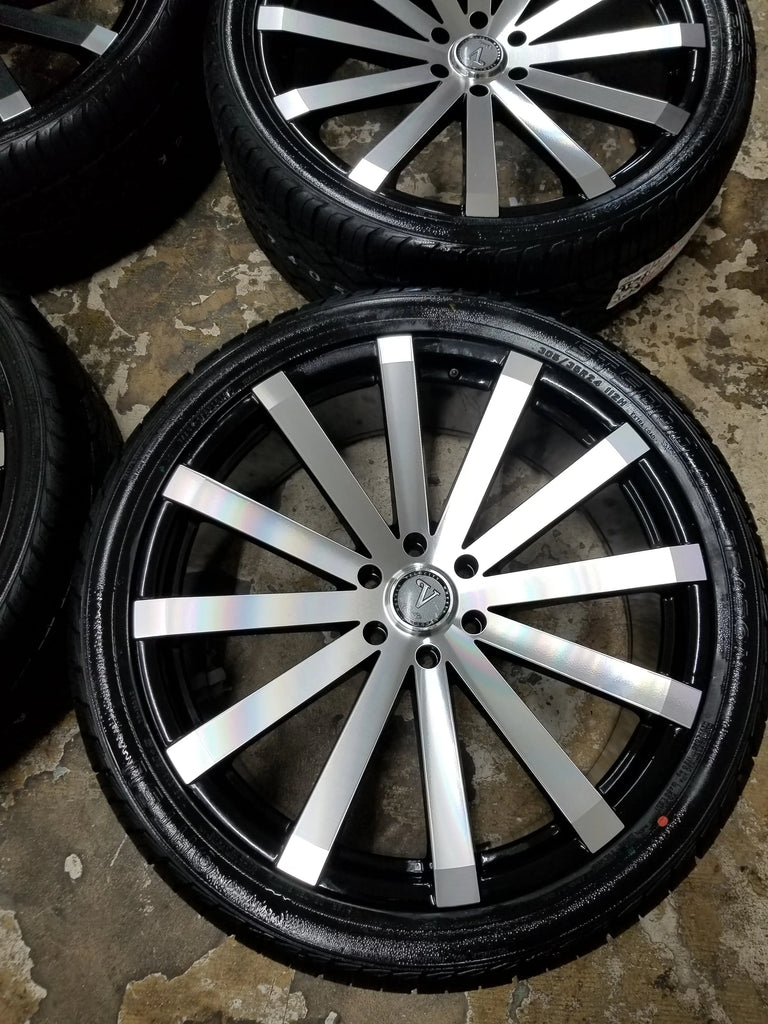 24 INCH 24X10 Velocity VW12 RIM AND TIRE 305/35R24 PACKAGE BP:6X135 20 ...