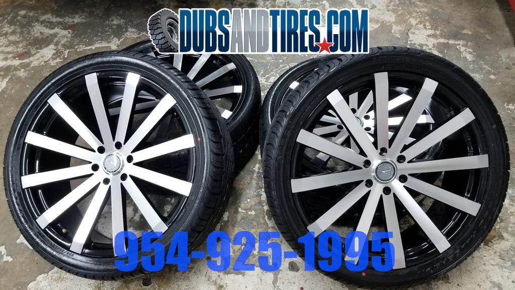 24 INCH 24X10 Velocity VW12 RIM AND TIRE 305/35R24 PACKAGE BP:6X135 20 ...