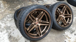 22" Ferrada FT4 Bronze Rims & Tire Package 22x9.5 & 22x11 Staggered Wheels
