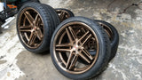 22" Ferrada FT4 Bronze Rims & Tire Package 22x9.5 & 22x11 Staggered Wheels
