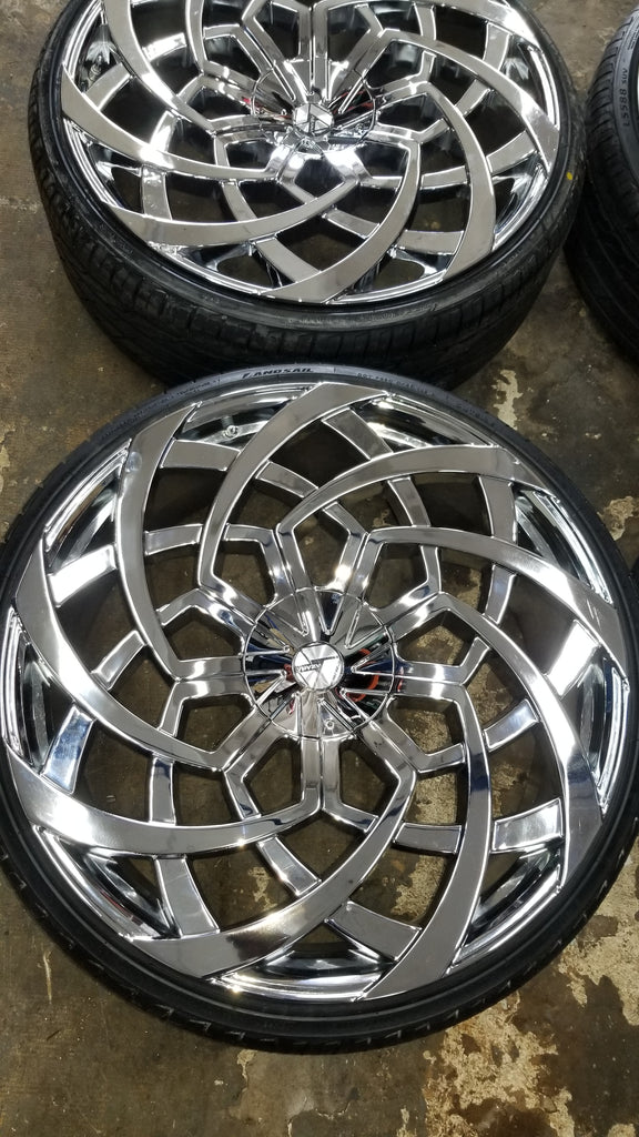 26 INCH 26x9.5 Azara AZA 521 RIMS AND TIRES PACKAGE NEW WHEELS 