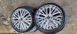 24 Inch 24x9 Rims Lexani LF-713 Chrome Wheels BP: 5x130 Tires 245/30RZ24 Porsche Panamera FINACING AVIL