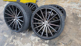 20" Inch Vossen VFS-2 Custom Painted Dark Tint Face w/ Black Barrel Rim & Tire Packages