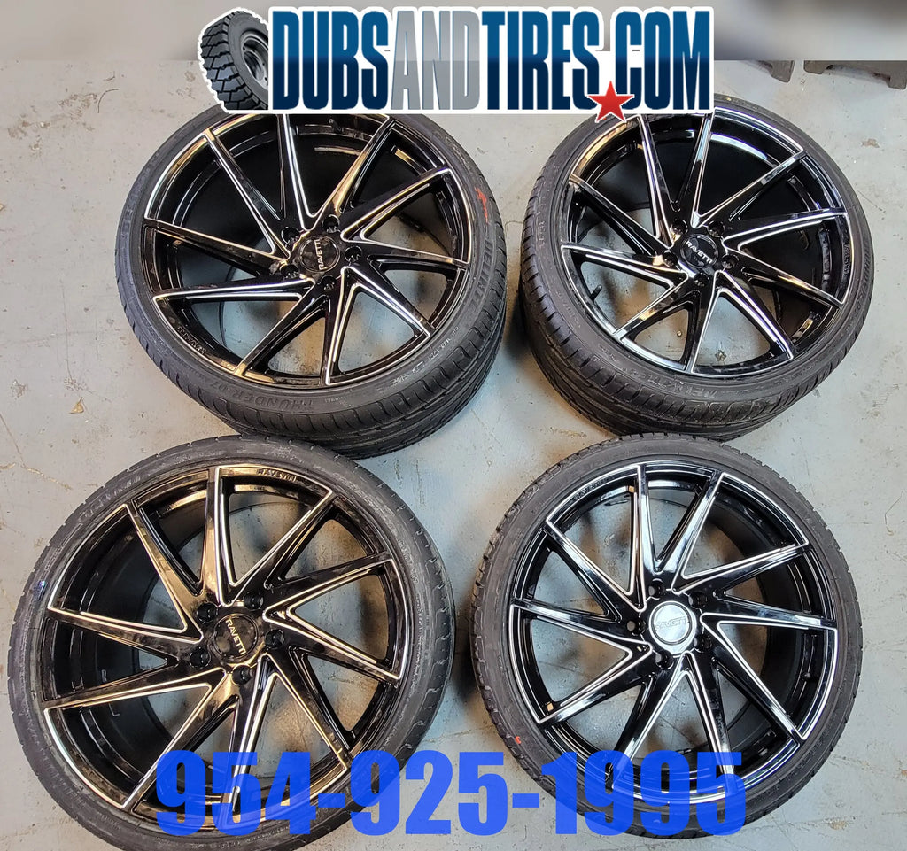 20 Inch Ravetti M10 RIMS AND TIRES PACKAGE NEW WHEELS Lexus, Bentley ...