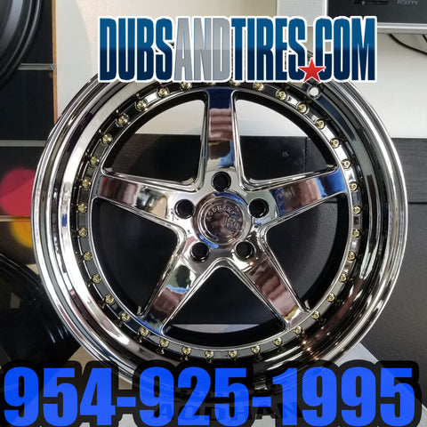 18 Inch 18x9.5 Aodhan Rims DS-05 Wheels Tires BP: 5x114.3 ET:30 Chrome Kia Soul and More Set of 4 Rims Only