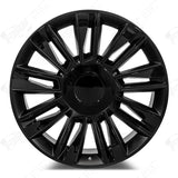 24 Inch 24x10 Diamond Rims F006 Black Wheels BP: 6x139.7 Tires 305/35R24 Cadillac Escalade FINACING AVIL