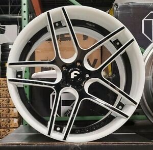 21/22" FORGIATO  DIECI Wheels BLACK & White RIMS Staggered 21x9(Front) 22x12(Rear) CORVETTE C8