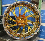22" FORGIATO SYNCRO Gold RIMS staggered 22x9 (Front) , 22x10 (Rear) Wheels CUTLASS CHEVELLE BUICK MONTE CARLO G BODY BOX CHEVY
