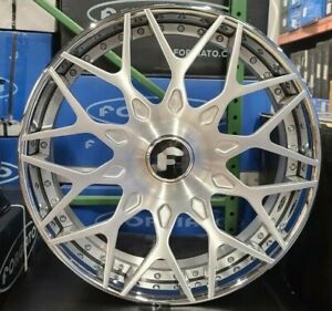 24" FORGIATO TORINO Brushed Chrome Wheels Staggered RIMS 24x9(Front) 24x10(Rear) MERCEDES S580 S550 S63 BMW 750 AUDI A7 A8 BENTLEY