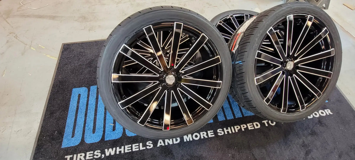22 INCH 22X9 Dub S121 RIMS Wheels Tires 255/30ZR22 BP:5x114.3 2000 ...