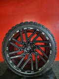 4 New- 24 Inch TIS 554MB Black Milled Wheels 24x14 Custom Rims Old School BP: 5x120.7 / 5x4.75