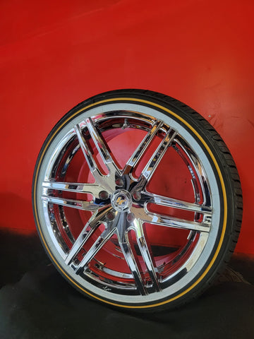 4-New 20 Inch Lexani LZ-107 Wheels 20x9 All Chrome Rims 245/40R20 Vogue Tyre Tires BP: 5x120 Cadillac CTS CT6