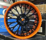 21/22" FORGIATO NB6 SEBRING Wheels Black & Orange RIMS Staggered 21x9(Front) 22x12(Rear) CORVETTE C8