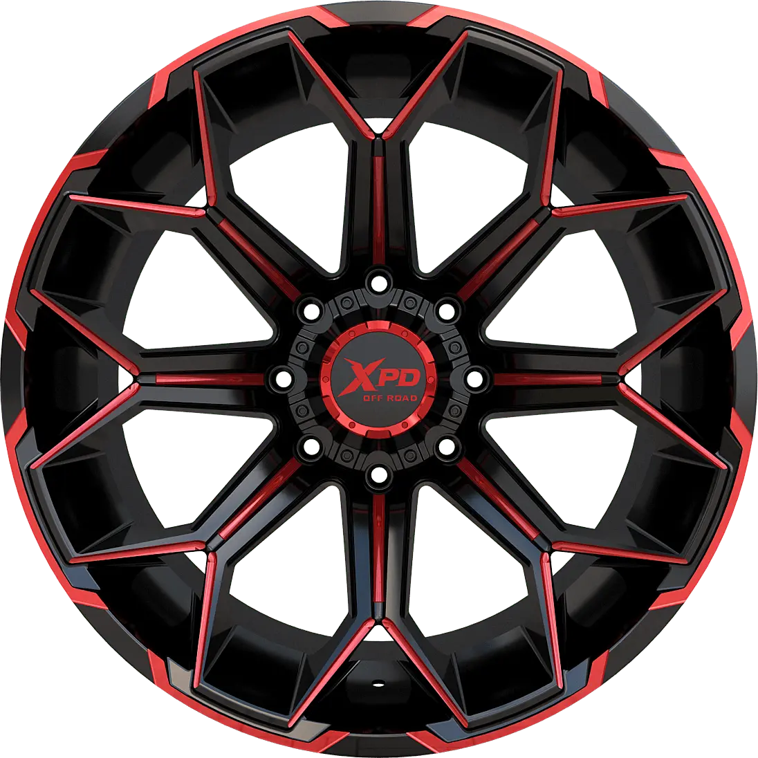 20 Inch 20x10 XPD rims 704 Red Milled Wheels BP: 6x135 Tires ...