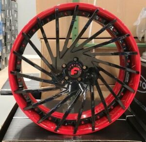 22/24" VENTOSO Black & Red RIMS Staggered 22X9 & 24X1 –