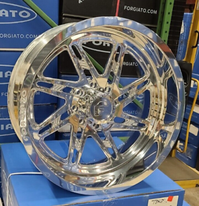 26" FORGIATO Scanalato-T-8 RIMS Brushed Chrome Staggered 26x12 WHEELS OFF ROAD (POLISHED) 8X180 NEW CHEVY GMC 2500