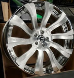 22" FORGIATO INFERNO Chrome RIMS Staggered 22x9(Front) 22x10.5(Rear) Wheels MERCEDES S580 S550 S63 BENTLEY GT AUDI A7 A8 BMW i8 750 850