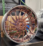 22" FORGIATO Wade Rose Gold Staggered RIMS 22x9 (Front) 22x10(Rear) CUTLASS CHEVELLE BUICK MONTE CARLO G BODY BOX CHEVY