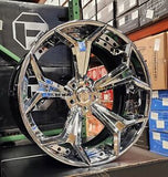 21/22" FORGIATO F2.09 Brushed Chrome Wheels Staggered RIMS 21x9(Front) 22x12(Rear) C8 CORVETTE ONLY