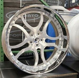 24" FORGIATO S2.16 Brushed Chrome Wheels Staggered RIMS 24x9 (Front) 24x10(Rear) CUTLASS CHEVELLE BUICK MONTE CARLO G BODY BOX CHEVY 5X4.75