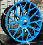 21/22" FORGIATO BLOCCO Wheels Black Rapid Blue RIMS Staggered 21x9(Front) 22x12(Rear) CORVETTE C8