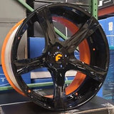 21/22" FORGIATO CAVITA ECL Wheels Black & Orange RIMS Staggered 21x9(Front) 22x12(Rear) CORVETTE C8